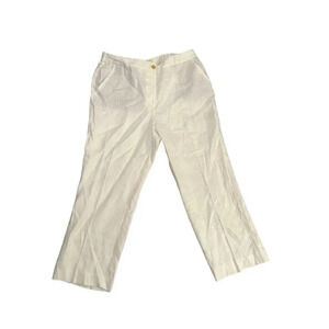Talbot Women's White Zip Up & Button Front Straight Dress Pants Size 12‎